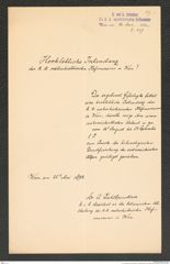 k.k. naturhistorisches Hofmuseum, Intendanzakten 1885-1896 (Hauer), Aktenzahl Z.357/1892, Seite 1